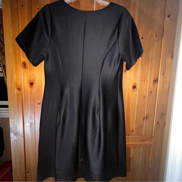COLLECTION by Liz Claiborne Black Fit & Flare Laser Cut Hem Dress 1X - Picture 7 of 7